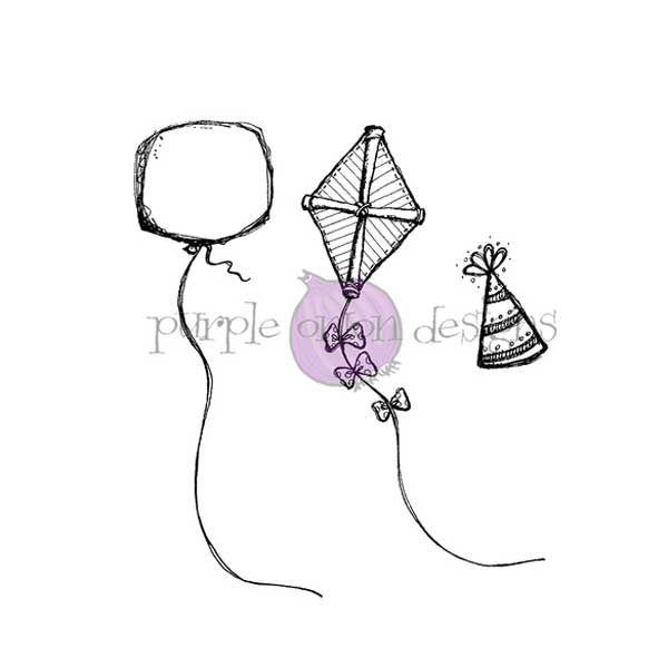 Purple Onion Designs Balloon, Party Hat &amp; Kite