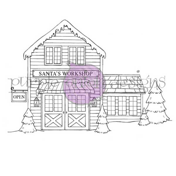 Purple Onion Designs Santa Workshop Stamp