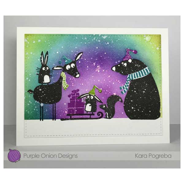 Purple Onion Designs Silhouettes Stamp - Sled