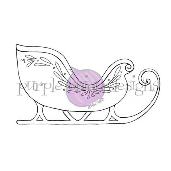 Purple Onion Designs Santa&#039;s Sleigh Stamp