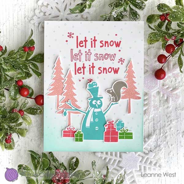 Purple Onion Designs Let It Snow Background Stamp