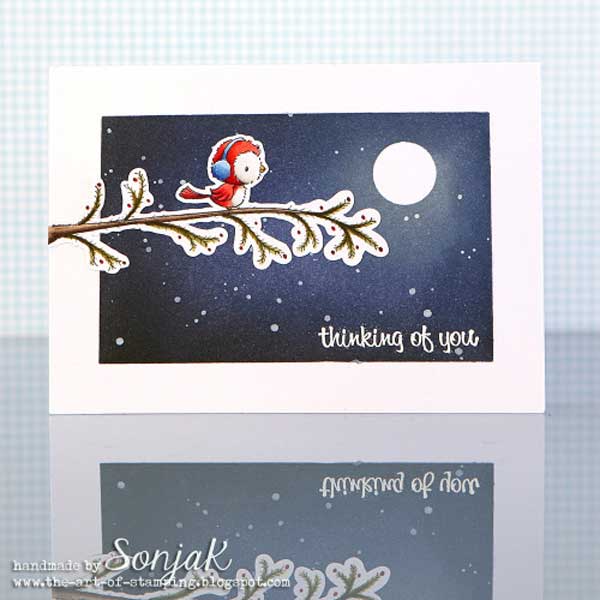 Purple Onion Designs Winter Bough Stamp