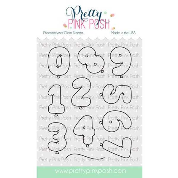 Pretty Pink Posh Balloon Numbers Stamp Set