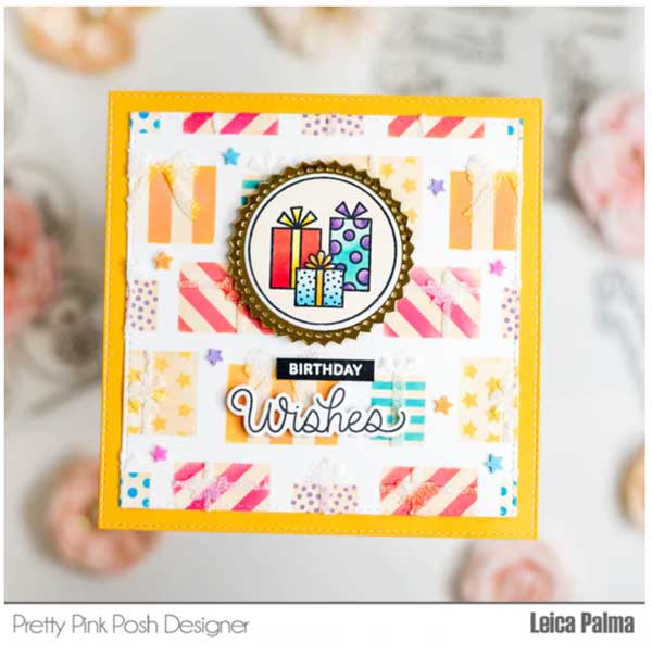 Pretty Pink Posh Birthday Scripts Stamp