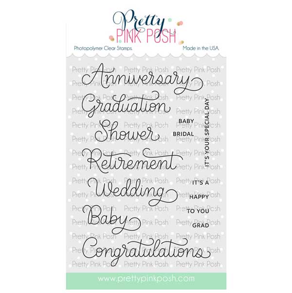 Pretty Pink Posh Celebration Scripts Stamp