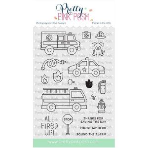 Pretty Pink Posh Helper Vehicles Stamp