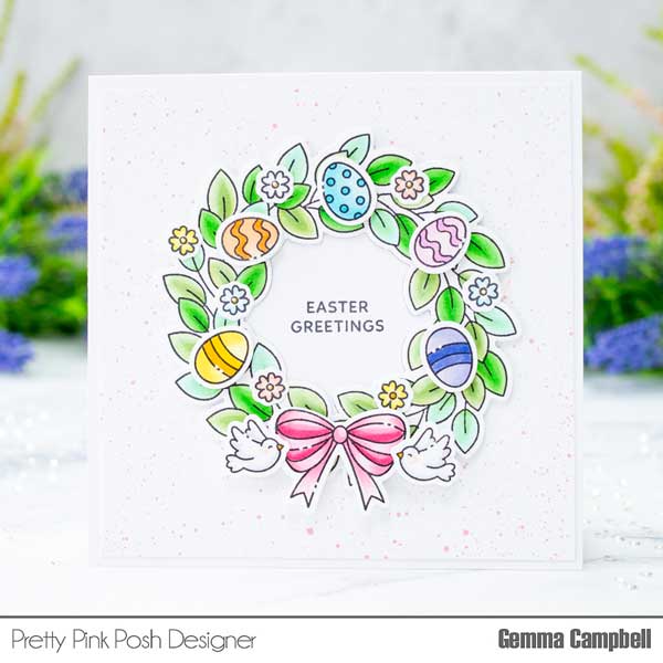 Pretty Pink Posh Leafy Spring Wreath Stamp Set