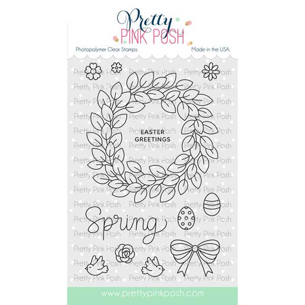 Pretty Pink Posh Leafy Spring Wreath Stamp Set