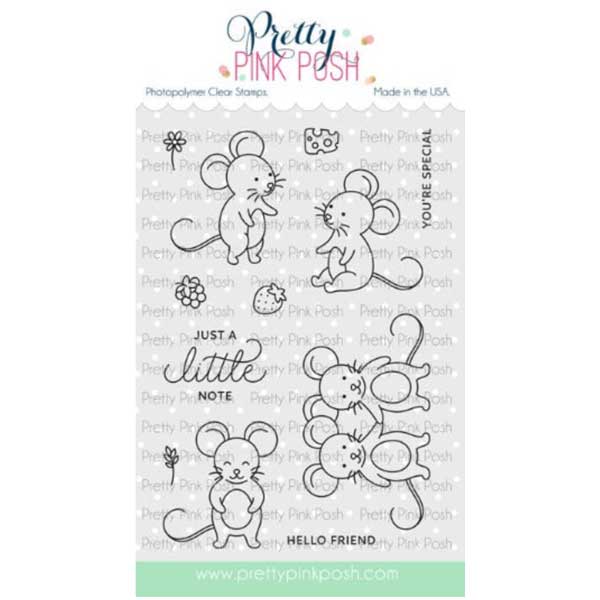 Pretty Pink Posh Mouse Friends Stamp