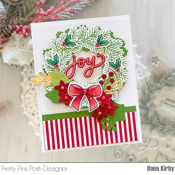 Pretty Pink Posh Pine Wreath Stamp Set