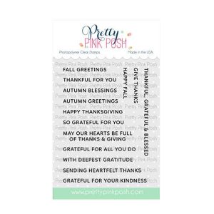 Pretty Pink Posh Sentiment Strips: Fall Stamp