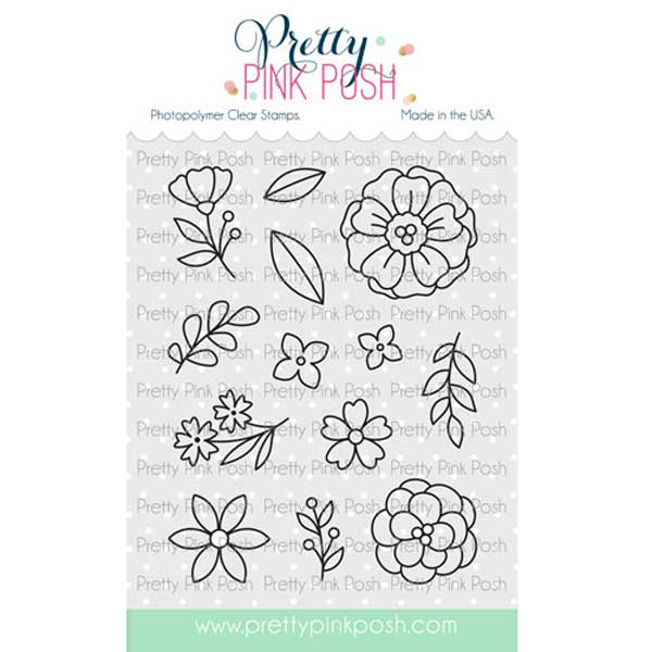 Pretty Pink Posh Spring Flowers Stamp