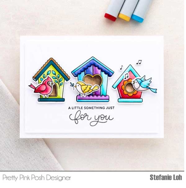 Pretty Pink Posh Spring Birdhouses Stamp Set