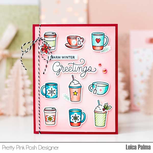 Pretty Pink Posh Winter Drinks Stamps