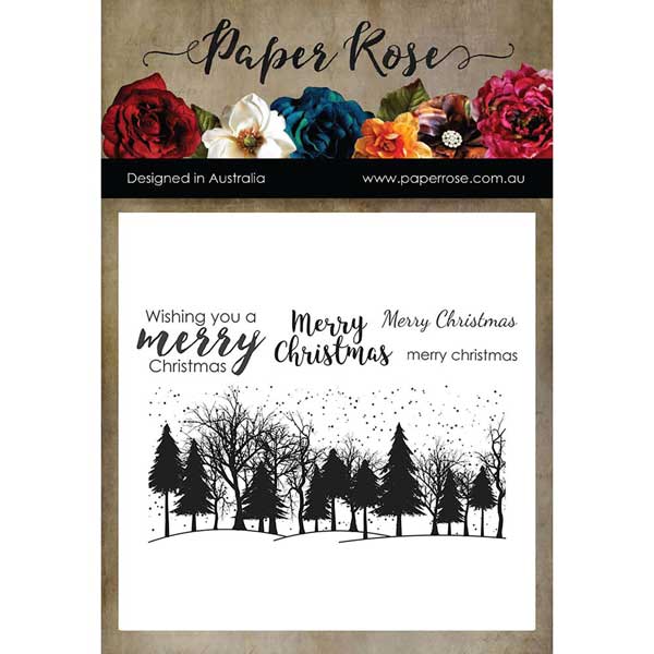 Paper Rose Winter Trees Stamp Set