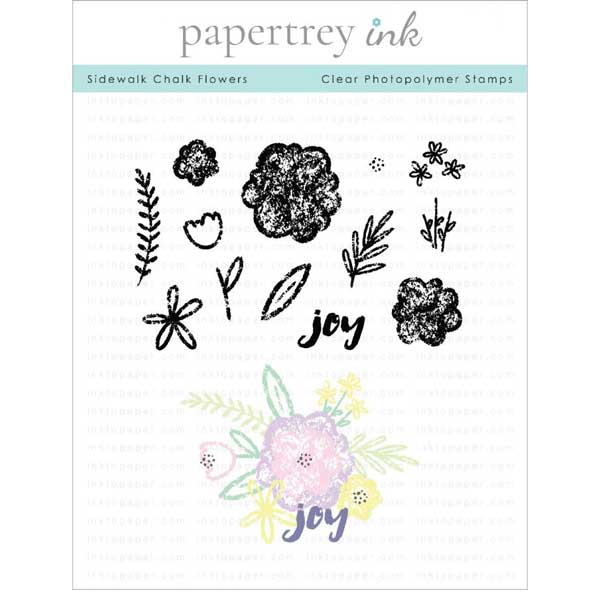 Papertrey Ink Sidewalk Chalk Flowers Stamp