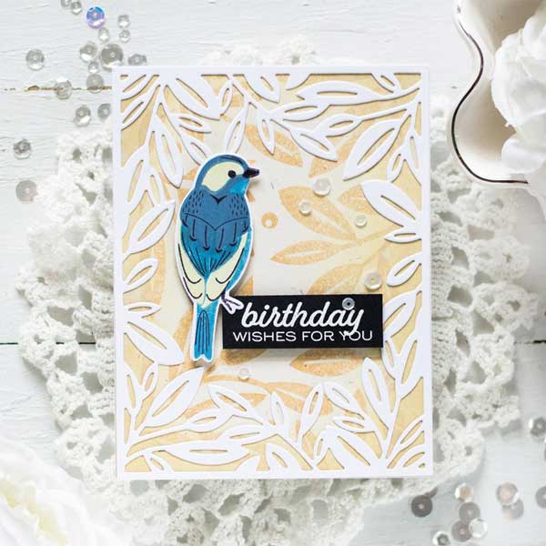 Papertrey Ink Prosperous Leaves Background Stamp