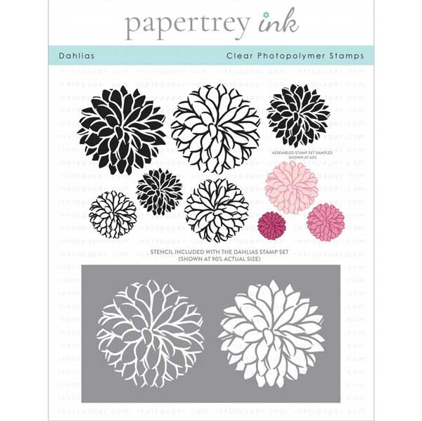 Papertrey Ink Dahlias Stamp + Stencil Set