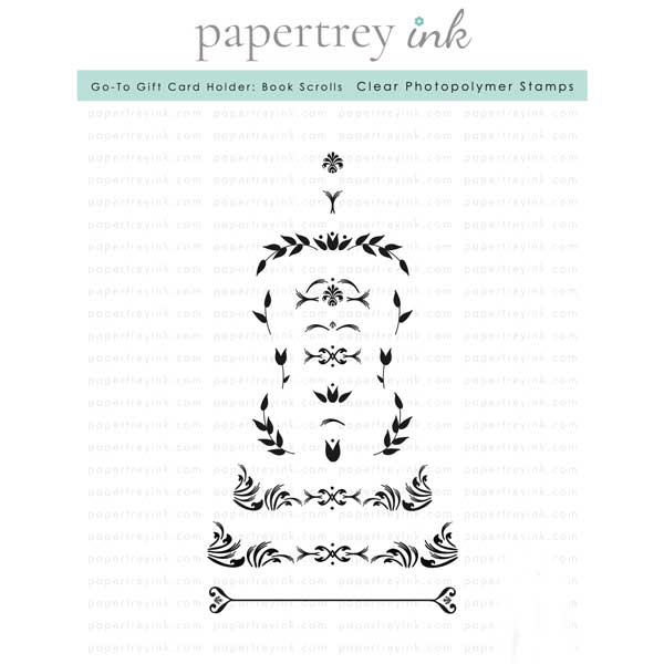 Papertrey Ink Go-To Gift Card Holder: Book Scrolls Stamp