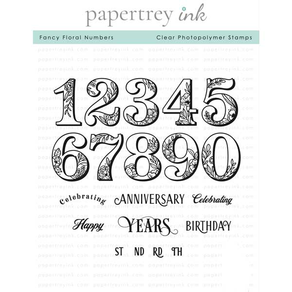 Papertrey Ink Fancy Floral Numbers Stamp