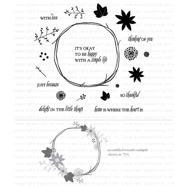 Papertrey Ink Twig Wreath Stamp Set