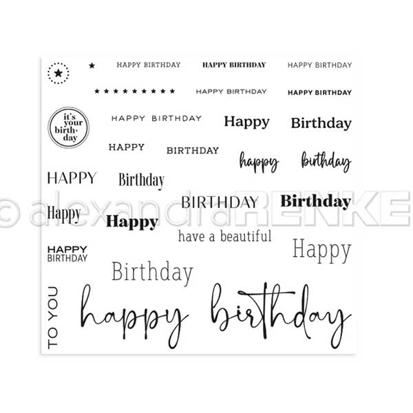 Alexandra Renke Happy Birthday Stamp Set