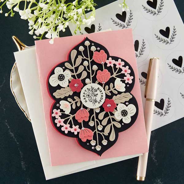 Spellbinders Floral Reflection Sentiments Stamp Set