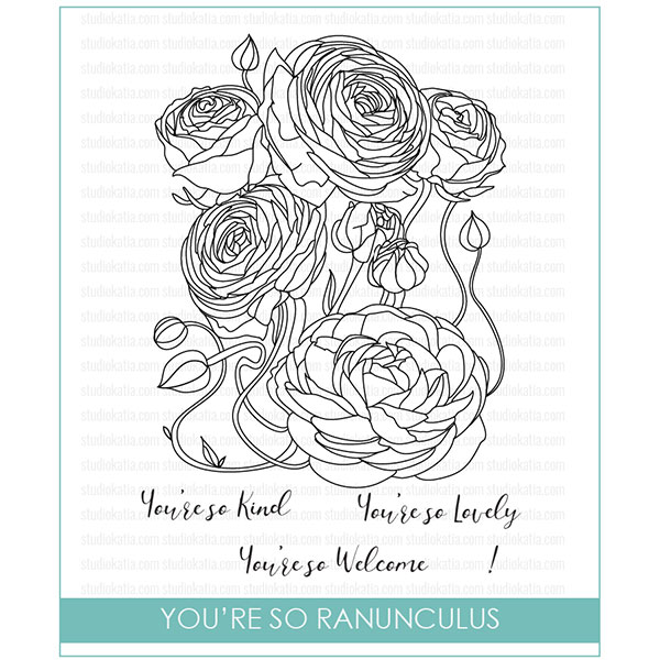 Studio Katia You&#039;re So Ranunculus Stamp Set