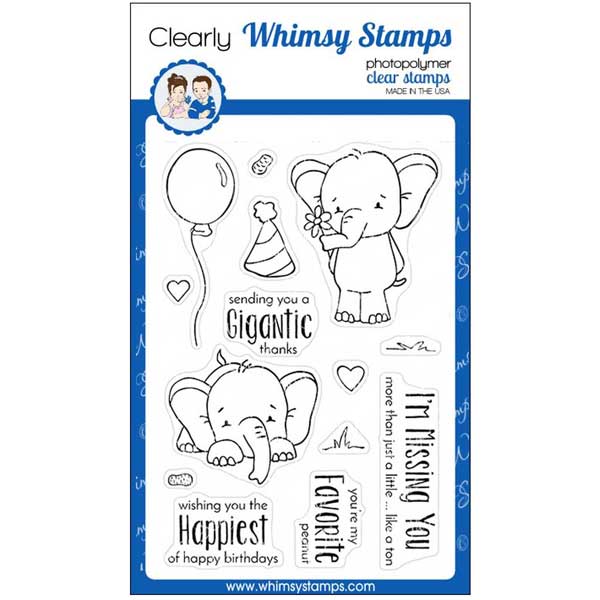 Whimsy Stamps Sketched Elephants Stamp Set