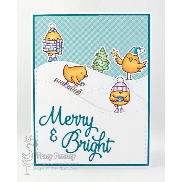 Your Next Stamp Merry Christmas Chickie Stamp Set &lt;span style=&quot;color:red;&quot;&gt;some yellowing&lt;/span&gt;