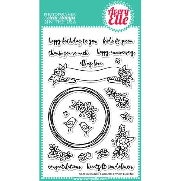 Avery Elle Banner &amp; Wreath Stamp Set