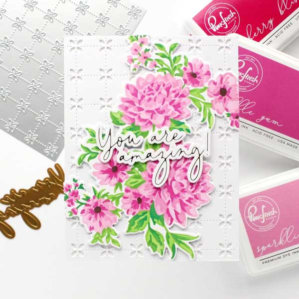 Pinkfresh Studio Floral Grid Coverplate Die