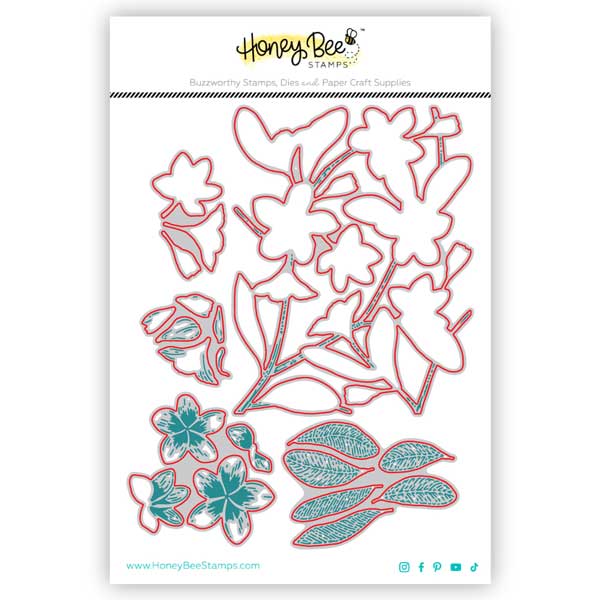 Honey Bee Stamps Bold Background: Plumeria Honey Cut