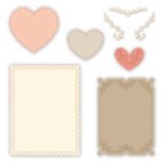 Honey Bee Stamps Lace Heart Layering Frames Dies