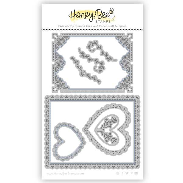 Honey Bee Stamps Lace Heart Layering Frames Dies