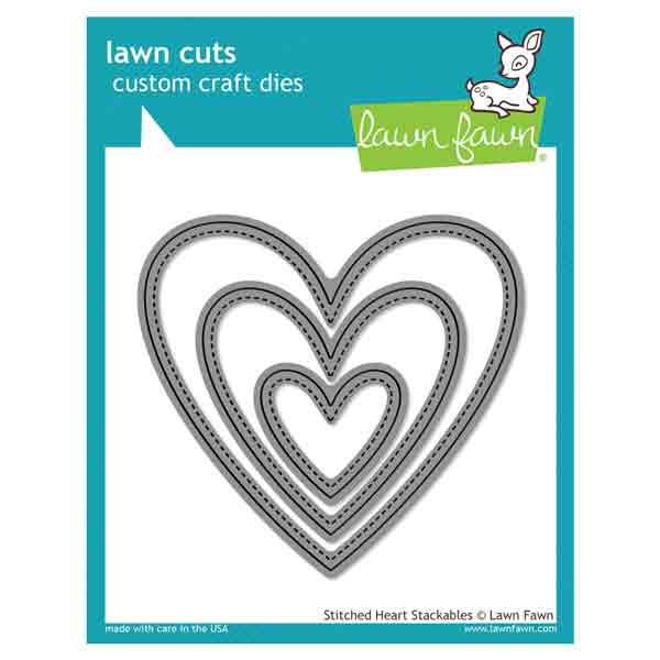 Lawn Fawn Stitched Heart Stackables Lawn Cuts