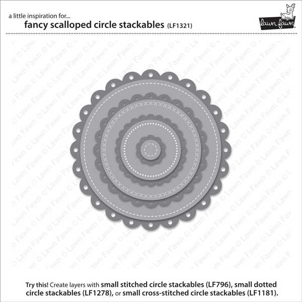 Lawn Fawn Fancy Scalloped Circle Stackables Lawn Cuts