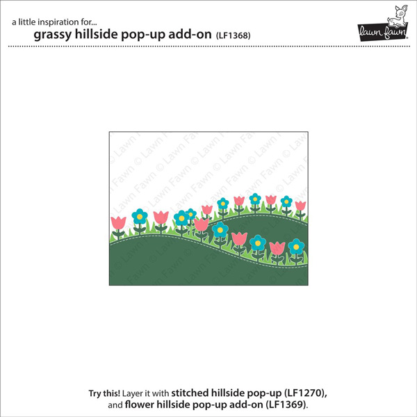 Lawn Fawn Grassy Hillside Pop-Up Add-On Lawn Cuts