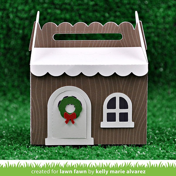 Lawn Fawn Scalloped Treat Box Winter House Add-on