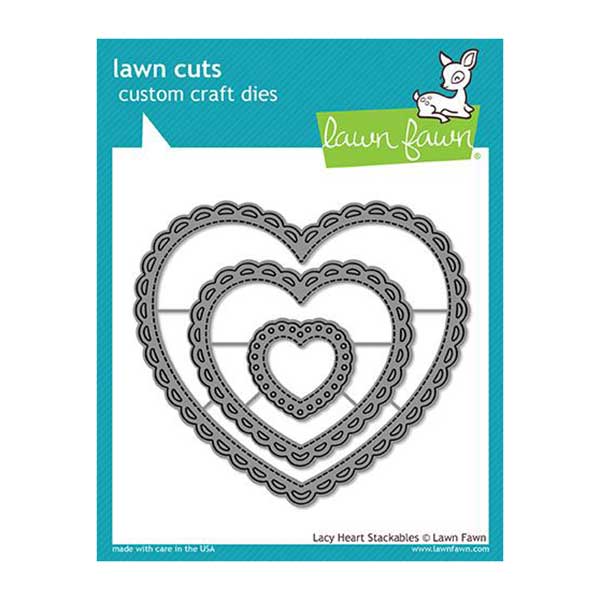 Lawn Fawn Lacy Heart Stackables Lawn Cuts