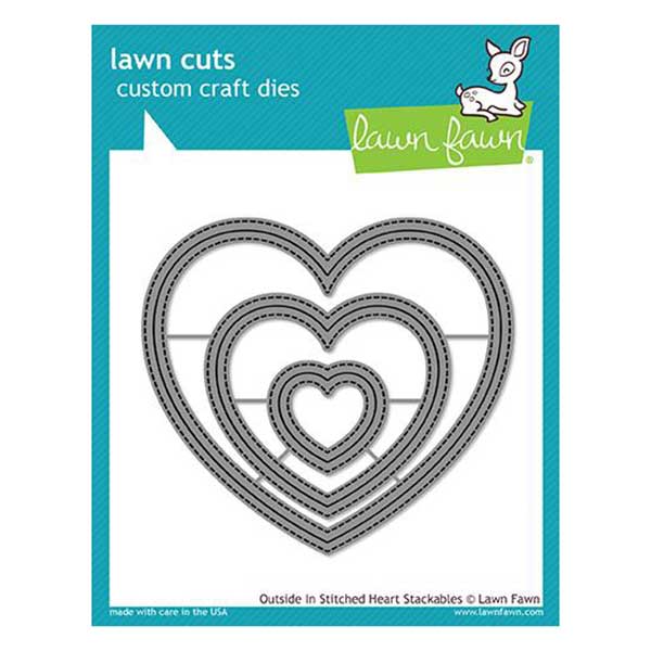 Lawn Fawn Outside In Stitched Heart Stackables Lawn Cuts