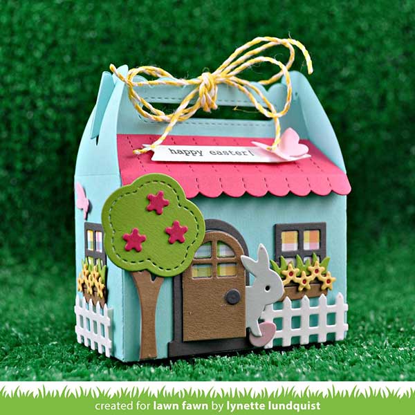 Lawn Fawn Scalloped Treat Box Spring House Add-on