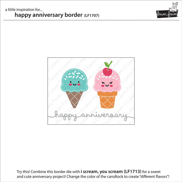 Lawn Fawn Happy Anniversary Border Lawn Cuts