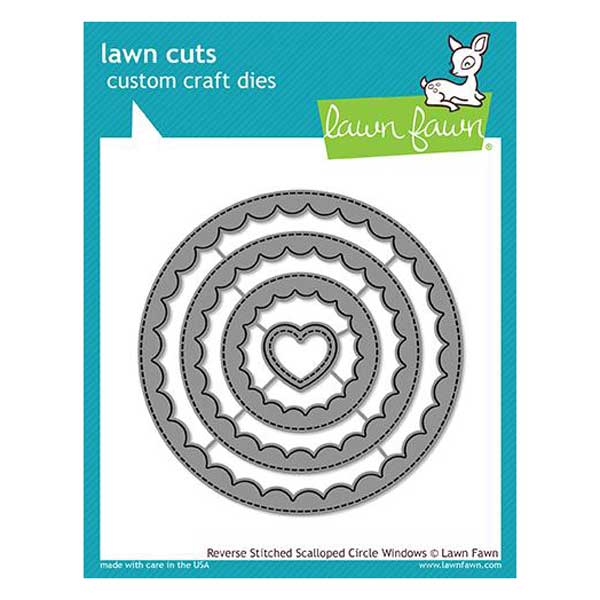 Lawn Fawn Reverse Stitched Scalloped Circle Windows Lawn Cuts