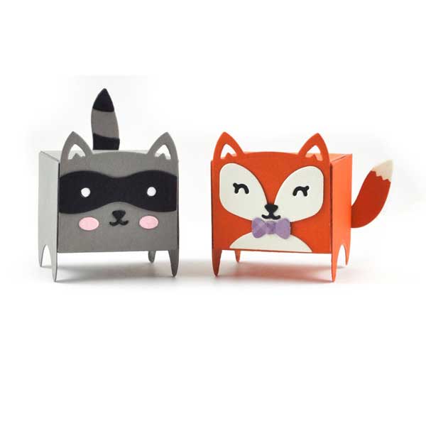 Lawn Fawn Tiny Gift Box Raccoon and Fox Add-on Lawn Cuts