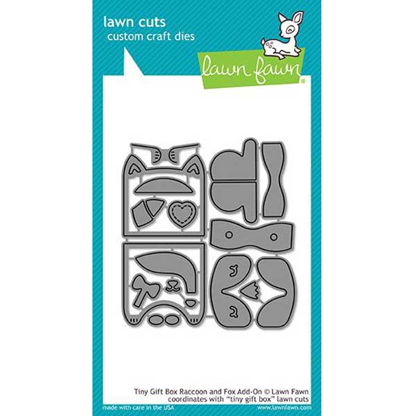 Lawn Fawn Tiny Gift Box Raccoon and Fox Add-on Lawn Cuts