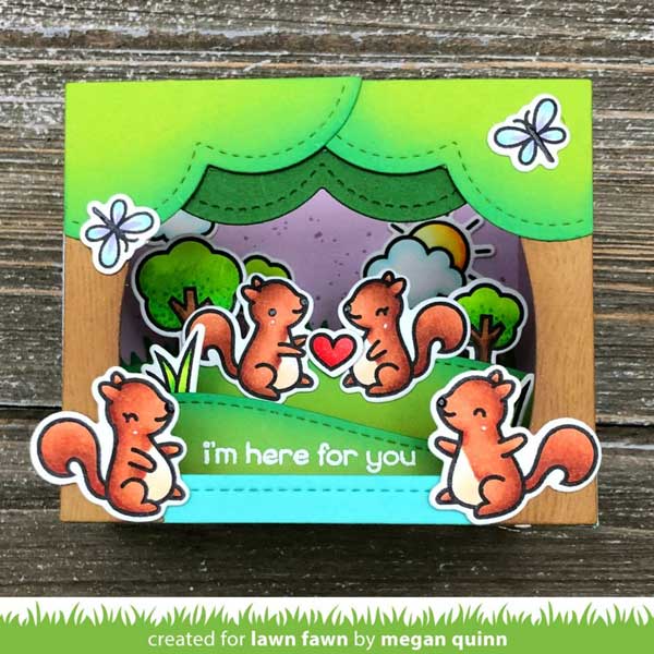 Lawn Fawn Shadow Box Card Park Add-On Lawn Cuts