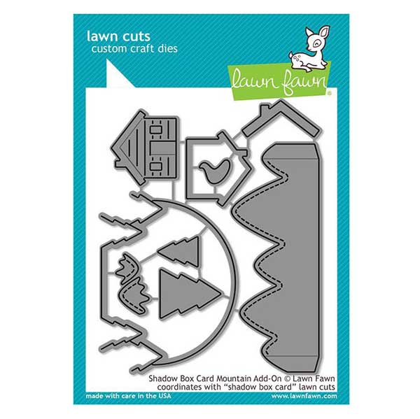 Lawn Fawn Shadow Box Card Mountain Add-On Lawn Cuts