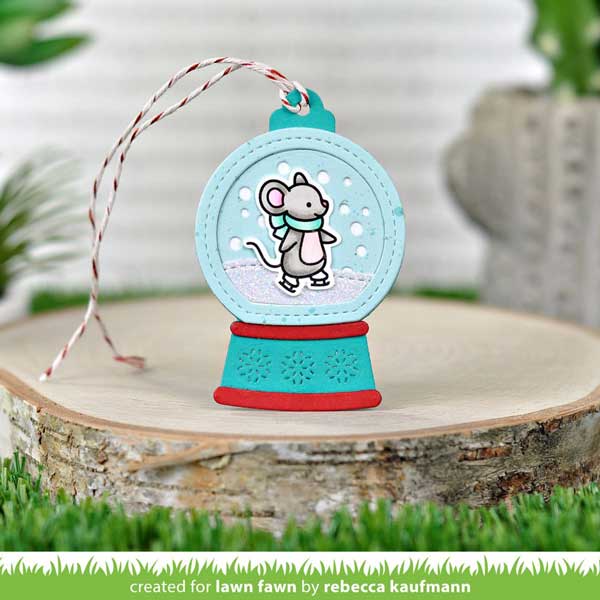 Lawn Fawn Snow Globe Gift Tag Lawn Cuts