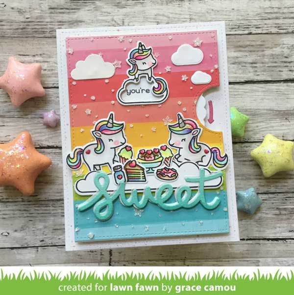 Lawn Fawn Unicorn Picnic Lawn Cuts